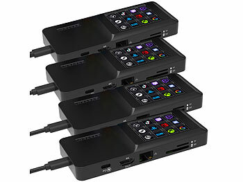 Streamdecks Mini: Xystec 4er Software-Controller & Dock mit Touch-Display, HDMI-Port, 3xUSB,LAN