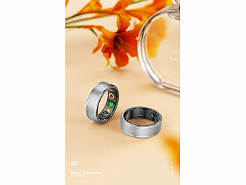 newgen medicals Fitnesstracker-Ring, Sp02, Herzfrequenz, Schlafanalyse, silber, Gr. 68