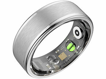 newgen medicals Fitnesstracker-Ring, Sp02, Herzfrequenz, Schlafanalyse, silber, Gr. 68