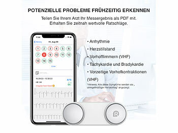 newgen medicals Medizinisches, mobiles EKG-Messgerät mit OLED-Display, KI-Analyse&App