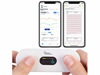 EKG Gerät: newgen medicals Medizinisches, mobiles EKG-Messgerät mit OLED-Display, KI-Analyse&App