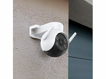 7links 2er-Set WLAN-Pan-Tilt-Outdoorkamera mit 4K-Auflösung, Farb-Nachtsicht