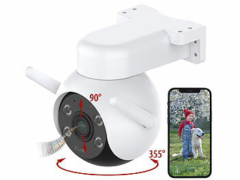 7links 2er-Set WLAN-Pan-Tilt-Outdoorkamera mit 4K-Auflösung, Farb-Nachtsicht