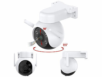 7links 2er-Set WLAN-Pan-Tilt-Outdoorkamera mit 4K-Auflösung, Farb-Nachtsicht