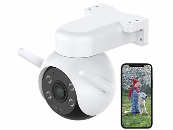 7links 2er-Set WLAN-Pan-Tilt-Outdoorkamera mit 4K-Auflösung, Farb-Nachtsicht