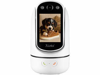 7links 2er-Set 2in1-WLAN-Überwachungskamera & Video-Telefon, Pan-Tilt