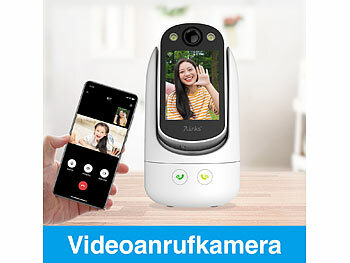 7links 2er-Set 2in1-WLAN-Überwachungskamera & Video-Telefon, Pan-Tilt