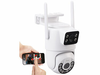7links Dual-Objektiv-IP-Außen-Kamera, 2x 2K, 3MP, Pan-Tilt, 360°, WLAN, IP54
