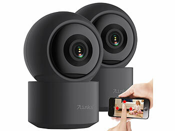 WiFi Kamera: 7links 2er-Set 2K-Pan-Tilt-Überwachungskamera mit WLAN, Patrouillen-Funktion