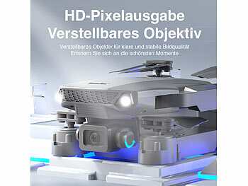 Simulus Faltbare RC-WLAN-Drohne mit HD-Kamera, Hover- und Rückhol-Funktion