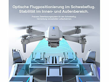 Simulus Faltbare RC-WLAN-Drohne mit HD-Kamera, Hover- und Rückhol-Funktion