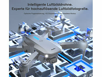 Simulus Faltbare RC-WLAN-Drohne mit HD-Kamera, Hover- und Rückhol-Funktion