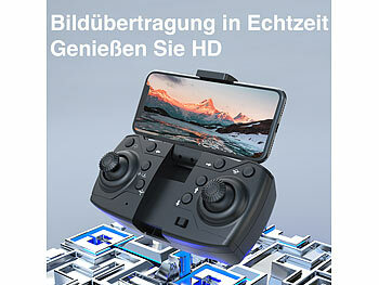 Simulus Faltbare RC-WLAN-Drohne mit HD-Kamera, Hover- und Rückhol-Funktion