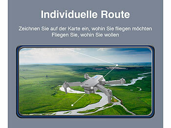 Simulus Faltbare RC-WLAN-Drohne mit HD-Kamera, Hover- und Rückhol-Funktion
