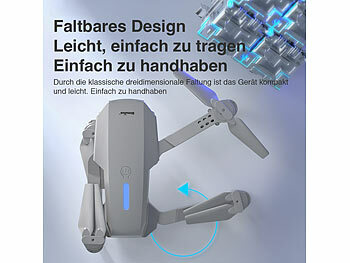 Simulus Faltbare RC-WLAN-Drohne mit HD-Kamera, Hover- und Rückhol-Funktion