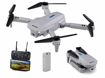 Drohne Quadrocopter: Simulus Faltbare RC-WLAN-Drohne mit HD-Kamera, Hover- und Rückhol-Funktion