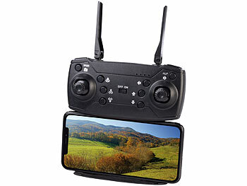 Simulus Faltbare RC-WLAN-Drohne mit HD-Kamera, Hover- und Rückhol-Funktion