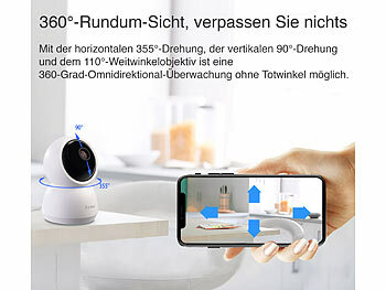 7links WLAN-Überwachungskamera mit nativem 4K UHD, IR-LEDs, Pan/Tilt, App