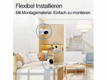 7links WLAN-Überwachungskamera mit nativem 4K UHD, IR-LEDs, Pan/Tilt, App