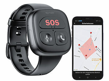 Handy Handgelenk: simvalley Mobile 4G-Notfall-Armband mit Freisprechen, GPS, Sturz-Sensor, App, IP67