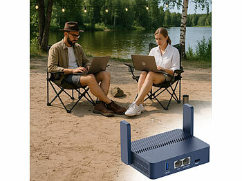7links Dualband-WiFi-6-Reiserouter, bis 3.000 Mbit/s, WISP, Open-VPN, USB-C