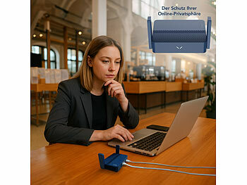7links Dualband-WiFi-6-Reiserouter, bis 3.000 Mbit/s, WISP, Open-VPN, USB-C
