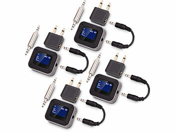 Bluetoothadapter: auvisio 4er-Set 2in1-Audio-Transmitter- & Receiver mit Bluetooth 5.3, Display 