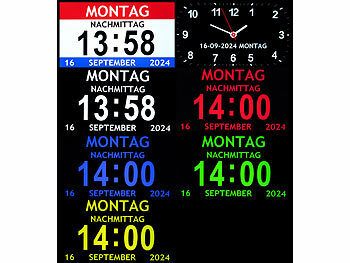 infactory Digital-Uhr mit 7"-Display, Wecker, Medizin-Erinnerung, Mediaplayer