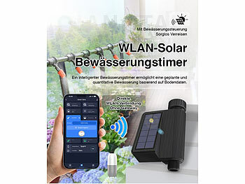 Royal Gardineer 2er-Set WLAN-Bewässerungscomputer, Solarpanel, BT-Gateway, App, IP65