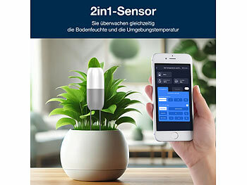 Royal Gardineer 2in1-Bodenfeuchtigkeits- & Temperatursensor für BWC-620.app, BT, IP65