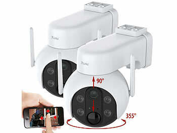 Pan-Tilt-Überwachungskamera mit Akku, WLAN & App