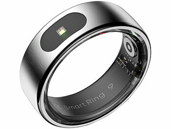 newgen medicals 2er-Set Fitnesstracker-Ringe, Touch, Herzfrequenz, SpO2, 5 ATM, Gr.63 