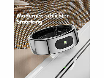 newgen medicals Fitnesstracker-Ring, Touch-Bedienung, Herzfrequenz, SpO2, 5 ATM, Gr.65