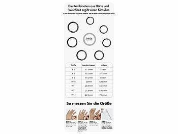 newgen medicals 2er-Set Fitnesstracker-Ringe, Touch, Herzfrequenz, SpO2, 5 ATM, Gr.68 