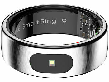 newgen medicals 2er-Set Fitnesstracker-Ringe, Touch, Herzfrequenz, SpO2, 5 ATM, Gr.68 