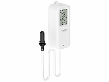Luminea Home Control 2er-Set WLAN-Temperatur-/Luftfeuchtigkeitsmesser, innen/außen, App