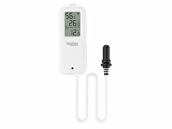 Luminea Home Control 2er-Set WLAN-Temperatur-/Luftfeuchtigkeitsmesser, innen/außen, App