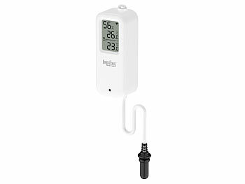 Luminea Home Control 2er-Set WLAN-Temperatur-/Luftfeuchtigkeitsmesser, innen/außen, App