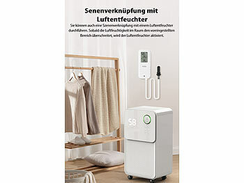 Luminea Home Control 2er-Set WLAN-Temperatur-/Luftfeuchtigkeitsmesser, innen/außen, App