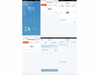 Luminea Home Control 2er-Set WLAN-Temperatur-/Luftfeuchtigkeitsmesser, innen/außen, App