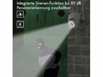 Überwachungskamera zur Grundstückssicherung mit Sirene