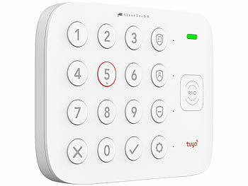 VisorTech 12-teiliges WLAN-Alarmanlagen-Set mit 9 Sensoren, 2 RFID-Schlüssel,App