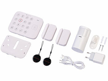 VisorTech 6-teiliges WLAN-Alarmanlagen-Set mit 3 Sensoren, 2 RFID-Schlüssel, App
