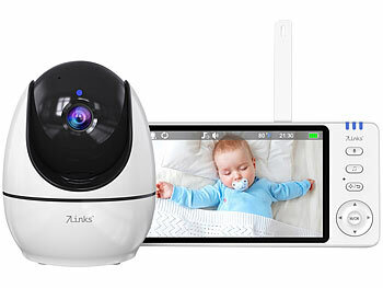 Babyphone mit Monitor: 7links HD-Video-Babyphone, schwenk- und neigbar, Akku, IR-Nachtsicht, VOX