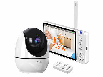 Babyfone mit Kamera: 7links HD-Video-Seniorenkamera, schwenk- & neigbar, mit Notruf-Fernbedienung