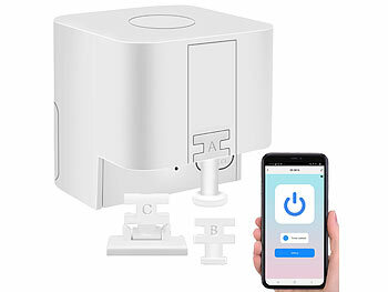 Luminea Home Control Smarter Schalter-Aufsatz für Schalter & Taster, Sprachsteuerung +GW 