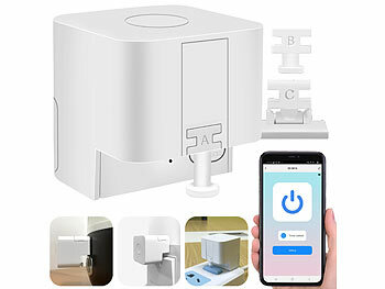 Luminea Home Control Smarter Schalter-Aufsatz für Schalter & Taster, Sprachsteuerung +GW 