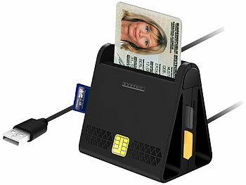 Kartenlesegerät: Xystec USB-Chipkartenleser für Smart-, SIM- und Speicher-Karten, HBCI-fähig