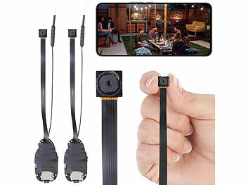 Mini Spy Camera: Somikon 2er-Set 2K-Micro-Einbaukameras mit Bewegungserkennung, Mikrofon, WLAN