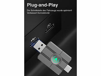 Creasono 2er-Set Funk-Adapter für Apple CarPlay und Android Auto, 2,4 & 5 Ghz